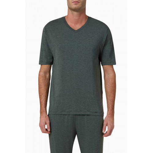 Hanro - V-neck T-shirt in Cotton Jersey