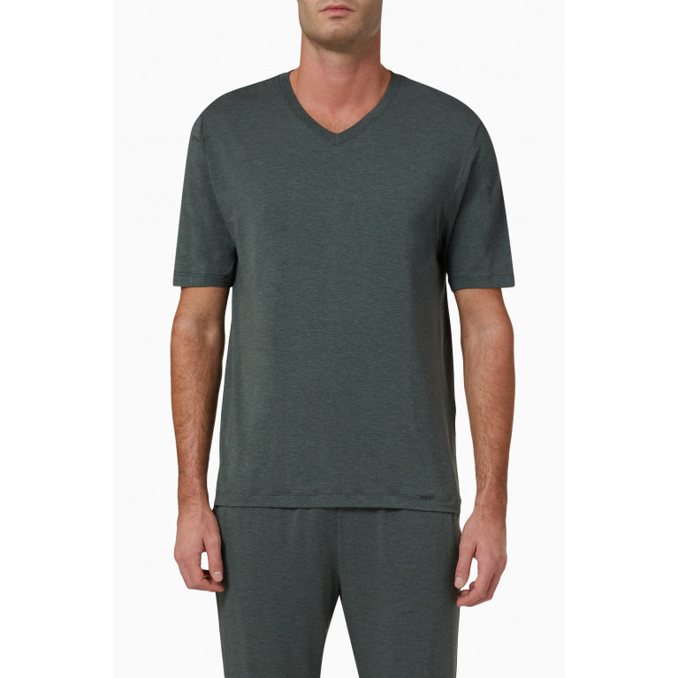 Hanro - V-neck T-shirt in Cotton Jersey