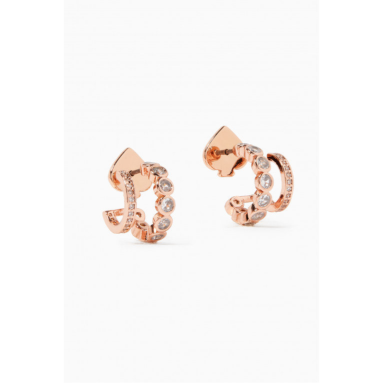 Kate Spade New York - Dazzle Double Hoops in Metal Rose Gold