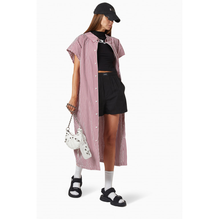 Balenciaga - Swing-collar Midi Dress in Cotton-poplin