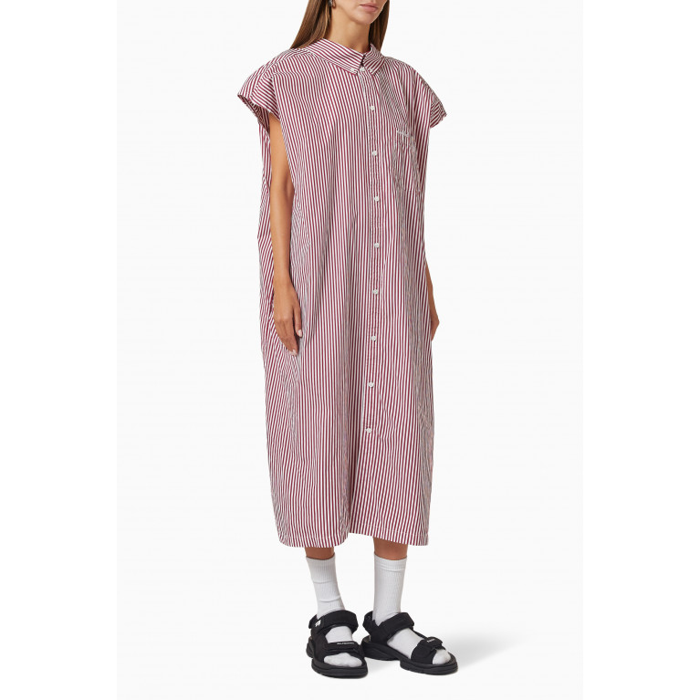 Balenciaga - Swing-collar Midi Dress in Cotton-poplin