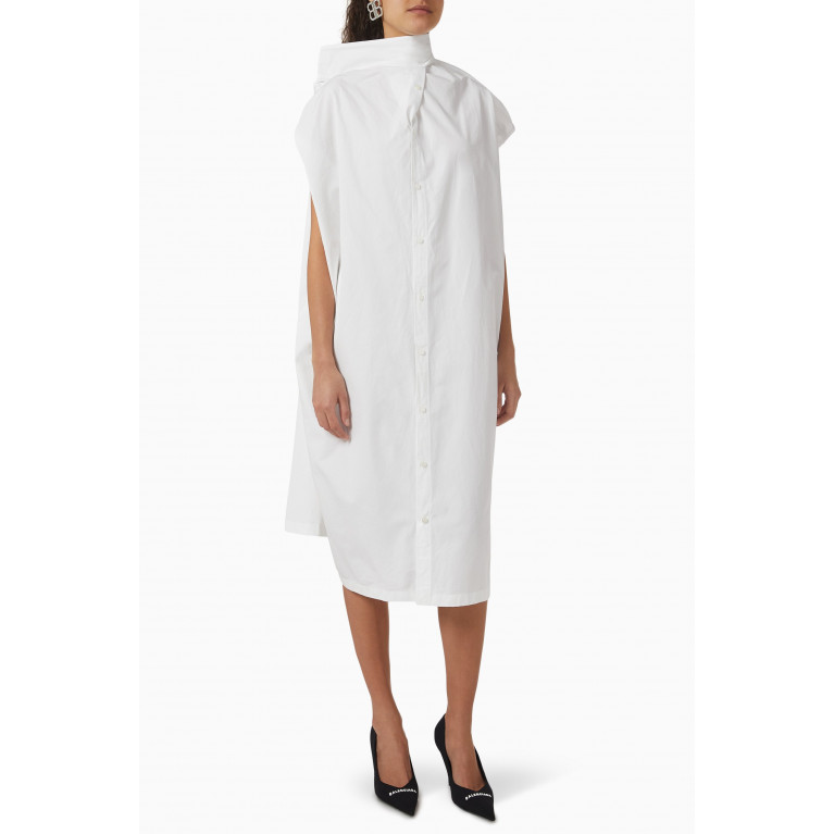 Balenciaga - Knotted Rawcut Midi Dress in Cotton