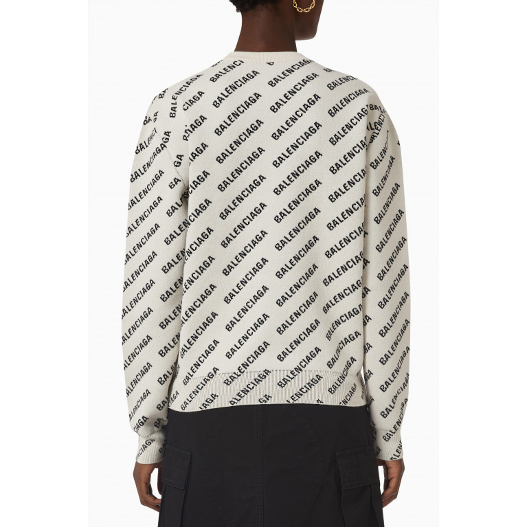 Balenciaga - Allover Logo Sweatshirt in Cotton Blend