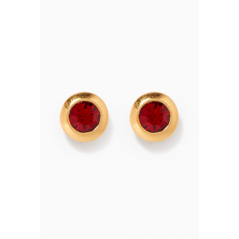 Kate Spade New York - On The Dot Crystal Stud Earrings in Metal Red