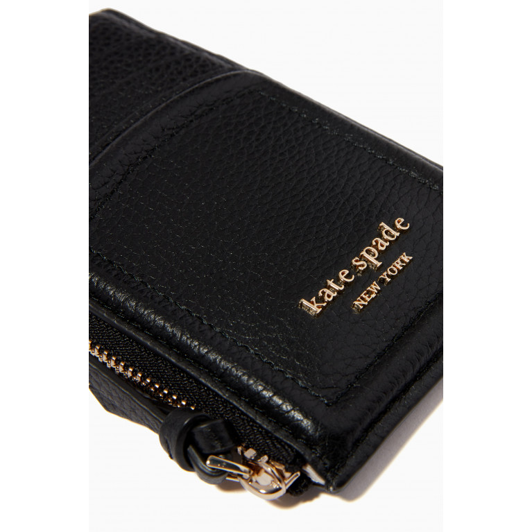 Kate Spade New York - Knot Zip Card Case in Leather Black