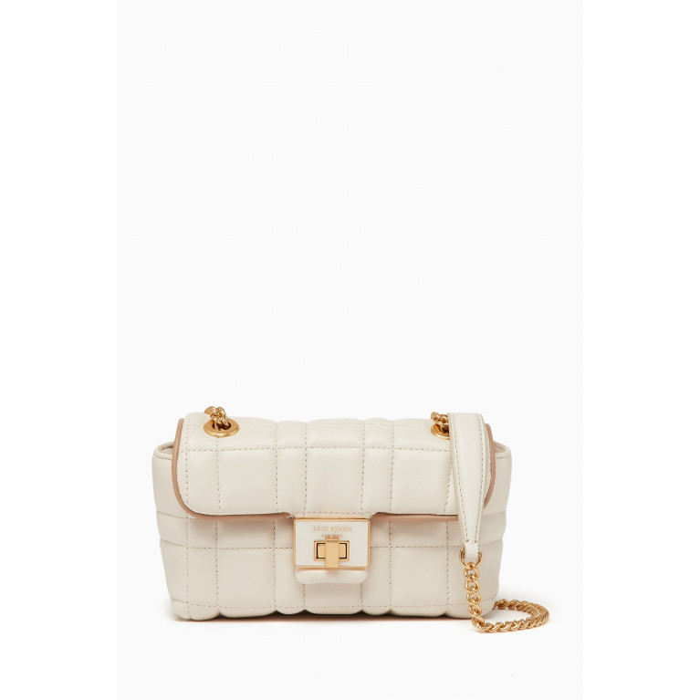 Kate Spade New York - Small Evelyn Crossbody Bag in Quilted Leather White