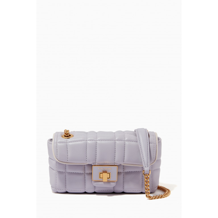 Kate Spade New York - Small Evelyn Crossbody Bag in Quilted Leather Purple