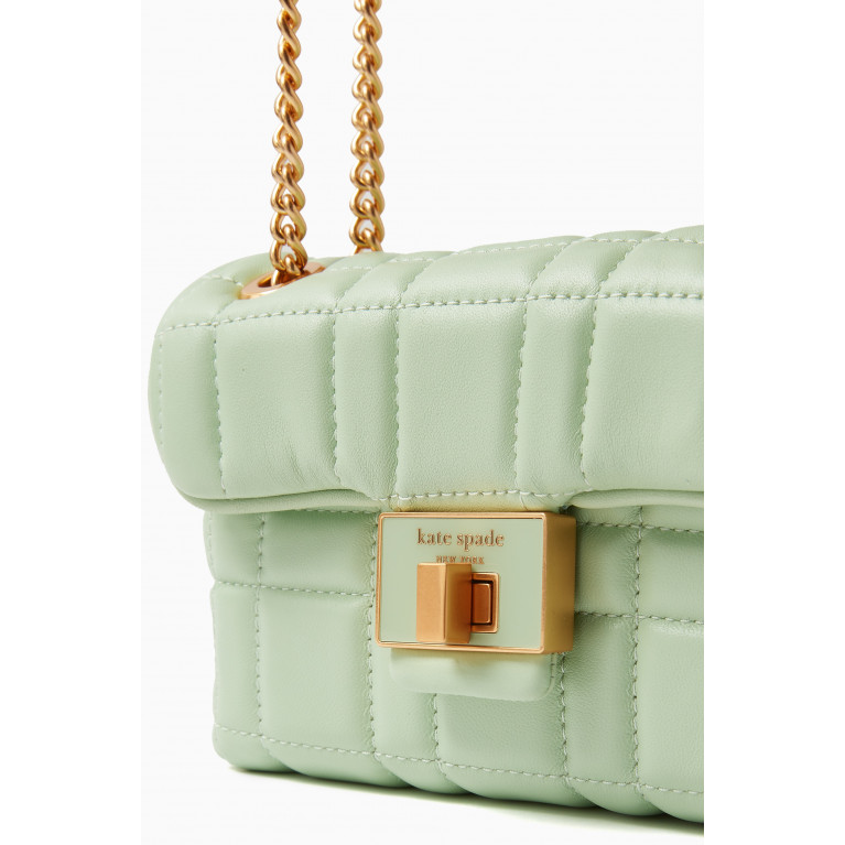 Kate Spade New York - Small Evelyn Crossbody Bag in Quilted Leather Green
