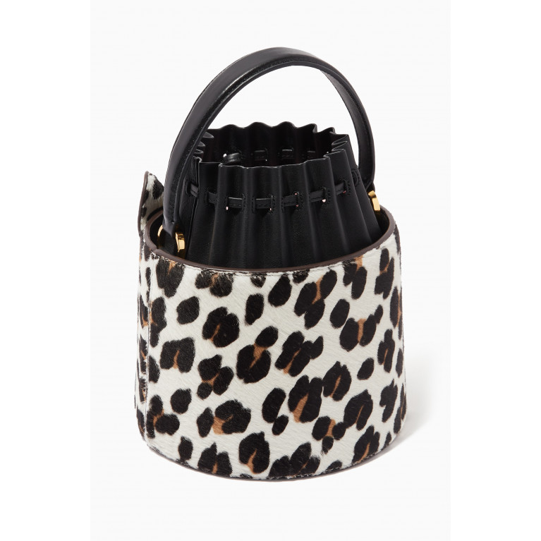 Kate Spade New York - Small Leopard-print Bucket Bag in Calf-hair