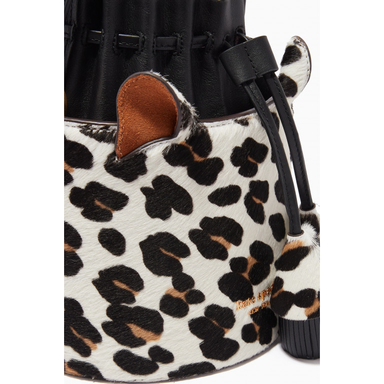 Kate Spade New York - Small Leopard-print Bucket Bag in Calf-hair