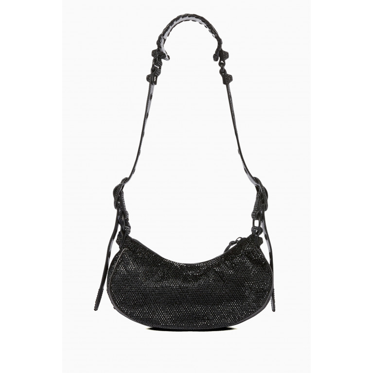 Balenciaga - Le Cagole XS Shoulder Bag in Rhinestones Suede Calfskin