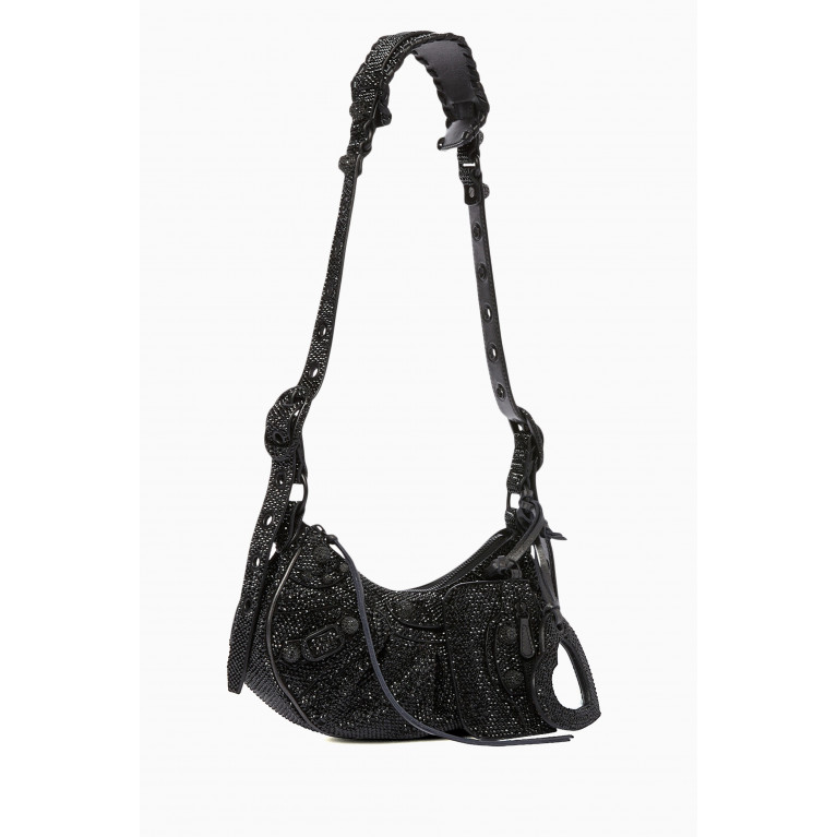 Balenciaga - Le Cagole XS Shoulder Bag in Rhinestones Suede Calfskin