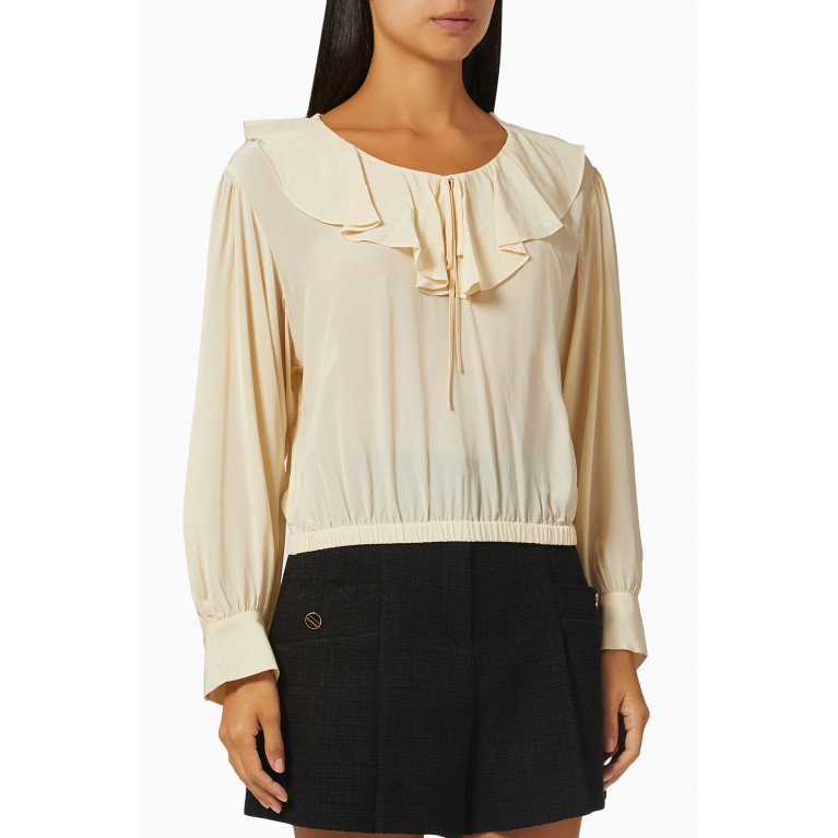 Sandro - Flowing Ruffled Blouse in Viscose