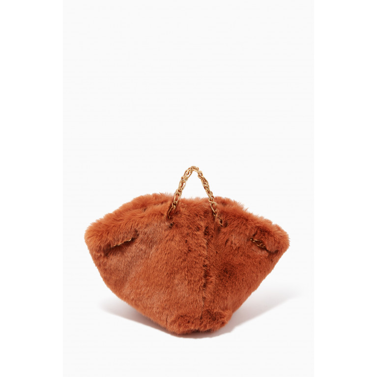 Nanushka - The Gather Bucket Bag in Faux Fur