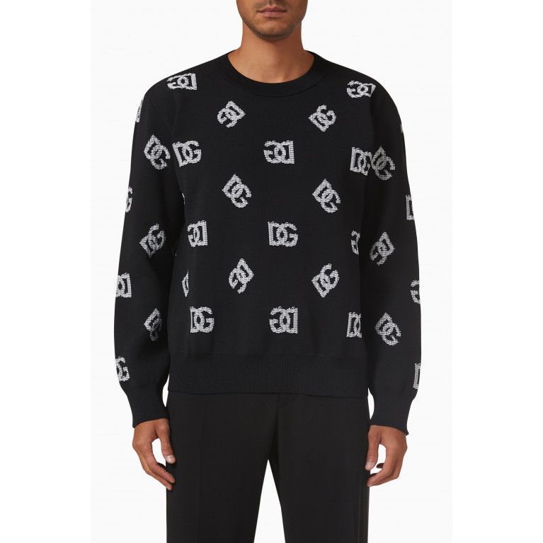 Dolce & Gabbana - DG Logo Sweater in Technical Jacquard