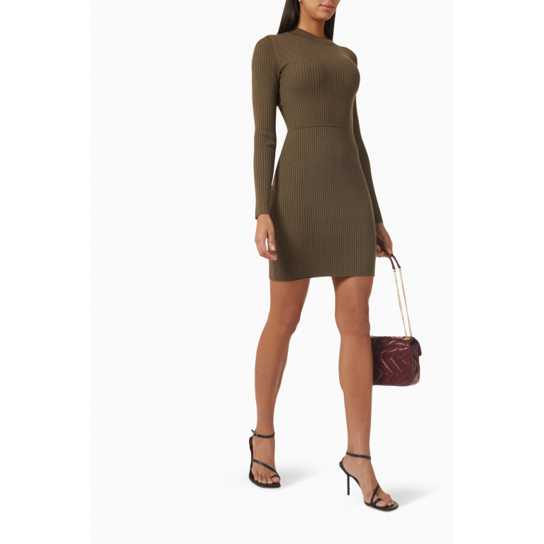 Sandro - Althea Mini Dress in Ribbed Knit Wool-blend