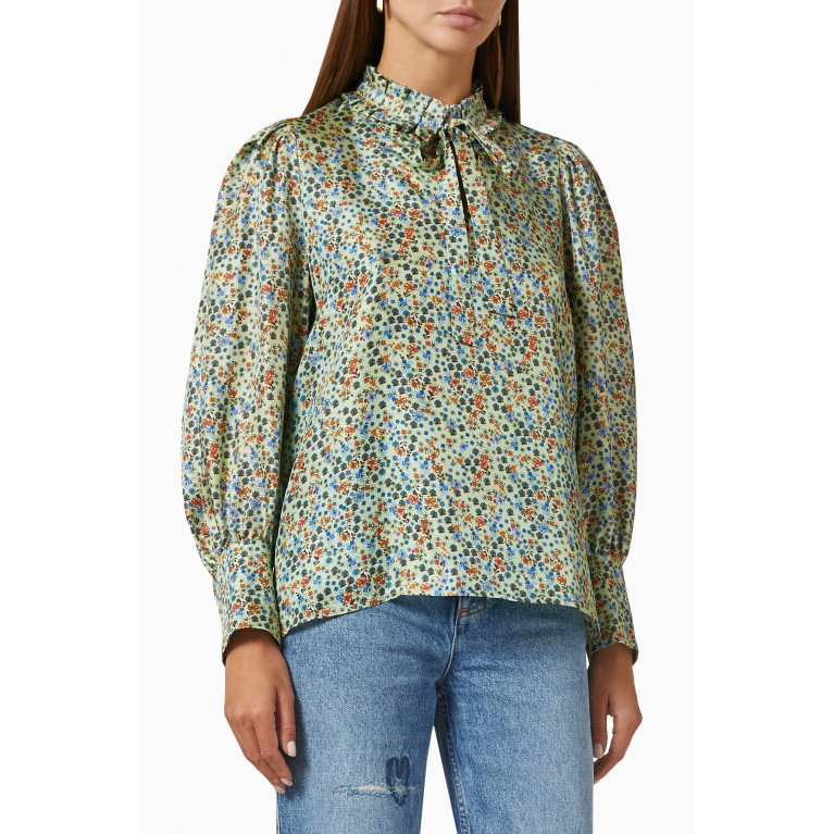 Sandro - Clea Floral-print Blouse in Silk