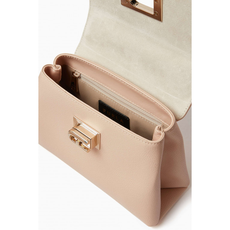 Furla - 1927 Mini Top Handle Bag in Grained Leather Pink