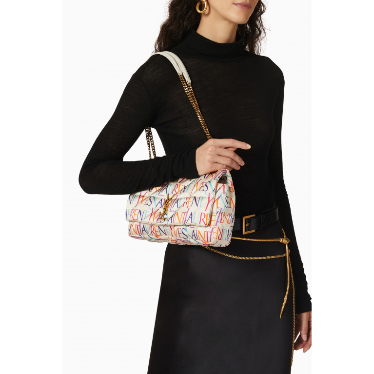 Saint Laurent - Medium Jamie Printed Chain Shoulder Bag in Silk