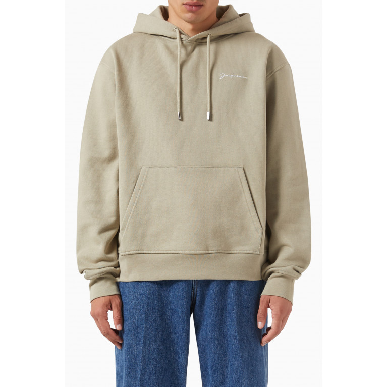Jacquemus - Embroidered Logo Hoodie in Organic Cotton Neutral