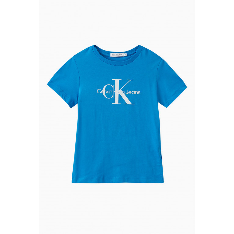 Calvin Klein - Logo Print T-shirt in Cotton Blue