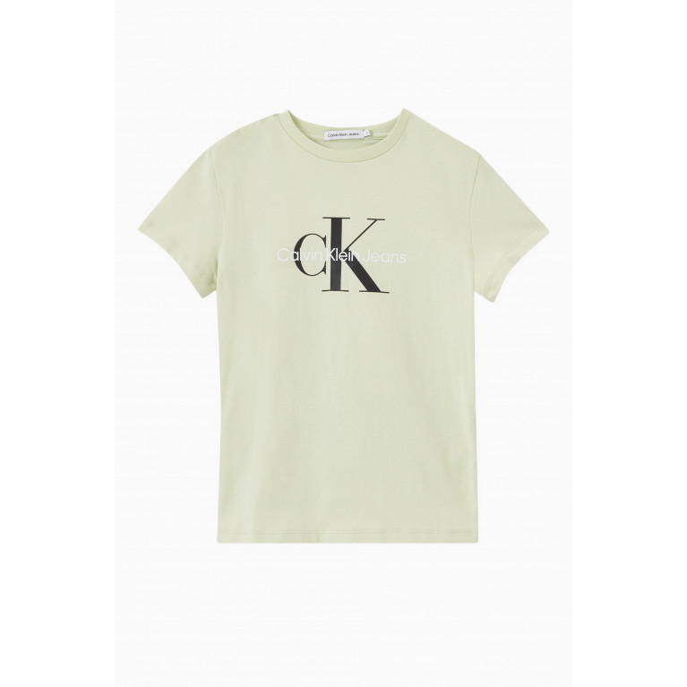 Calvin Klein - Logo Print T-shirt in Cotton Green