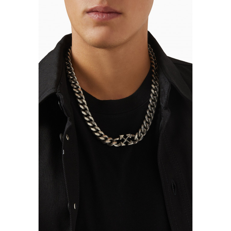 Off-White - Arrow Chained Necklace in Brass