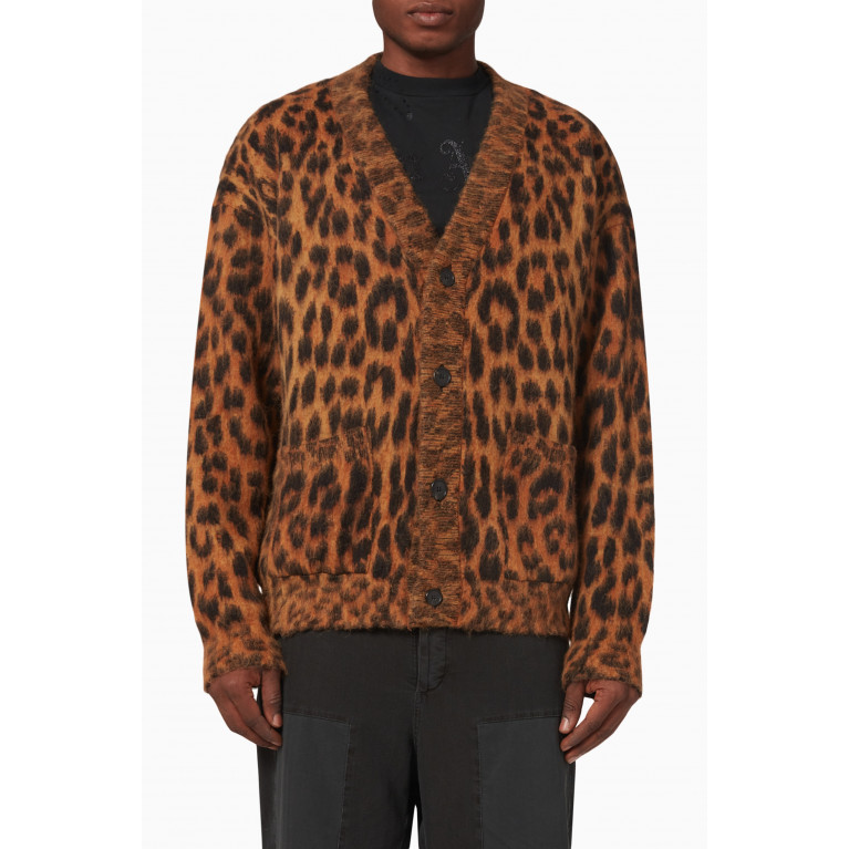Palm Angels - Animalier Brushed Cardigan in Wool