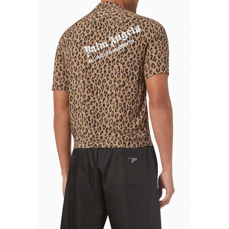 Palm Angels - Leopard Print Shirt in Viscose