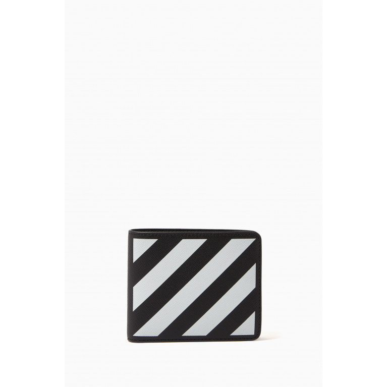 Off-White - Diagonal Stripe Slim Bi-fold Wallet in Leather