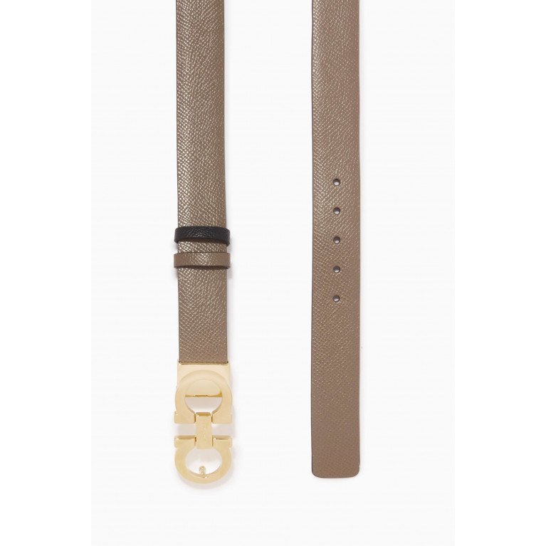 Ferragamo - Gancini Reversible Belt in Hammered Calf Leather