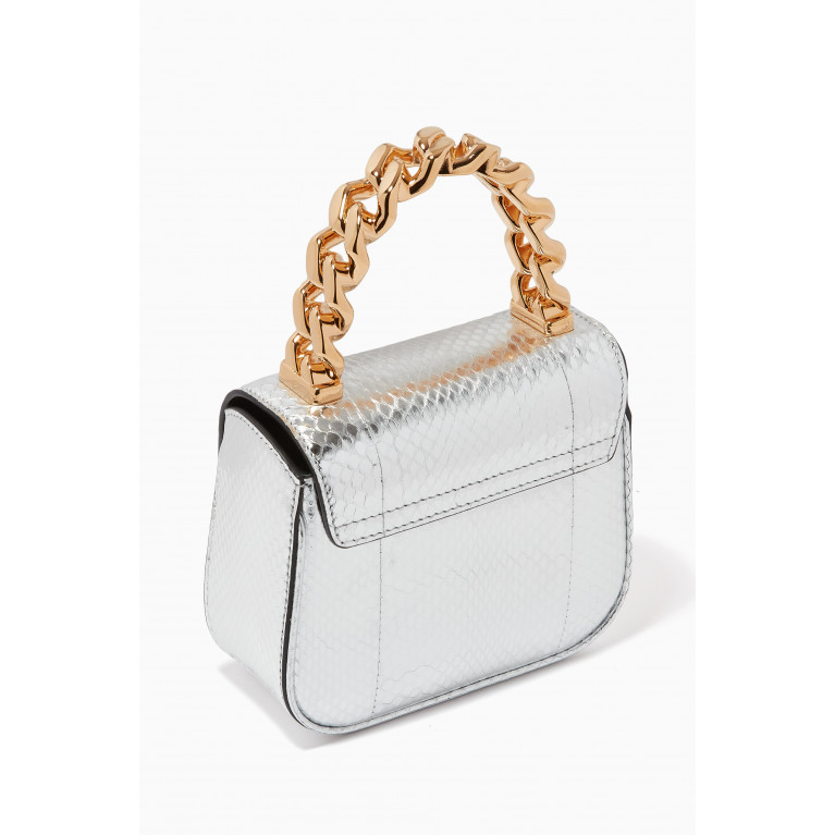 Versace - La Medusa Mini Bag in Metallic Snakeskin-effect Leather