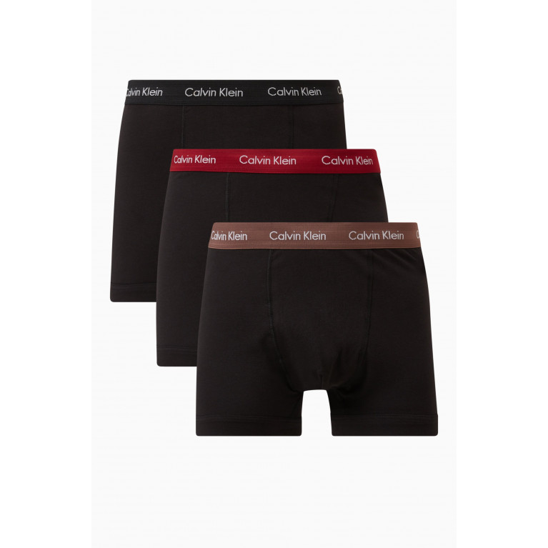 Calvin Klein - Logo Trunks in Cotton, Set of 3 Black