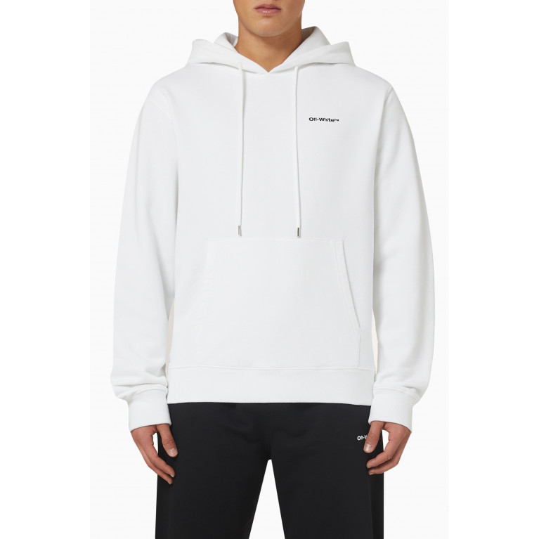 Off-White - Wave Outline Diagonal Hoodie in Cotton White