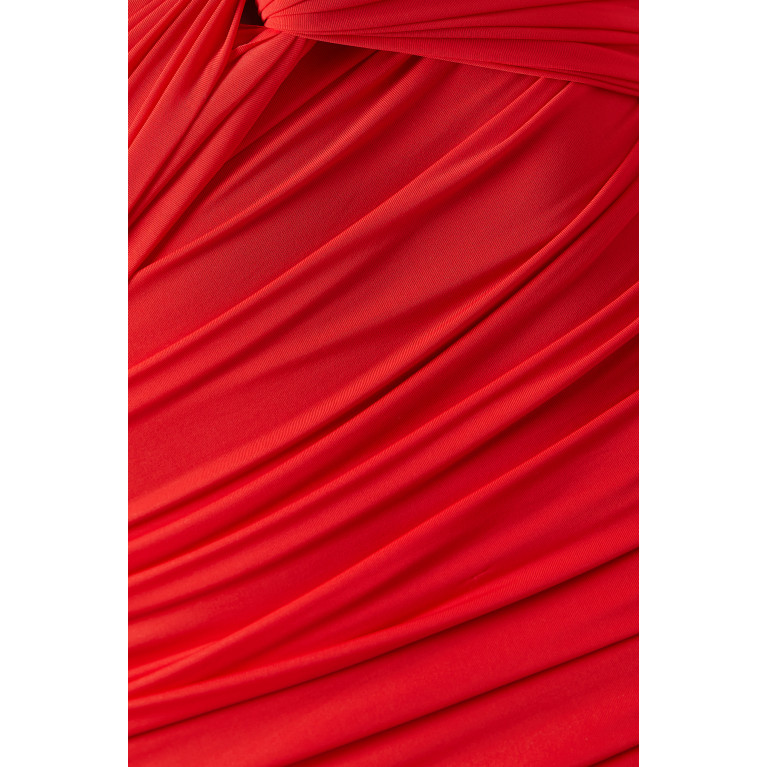 Alex Perry - Channing One-shoulder Maxi Dress in Satin Crepe Red