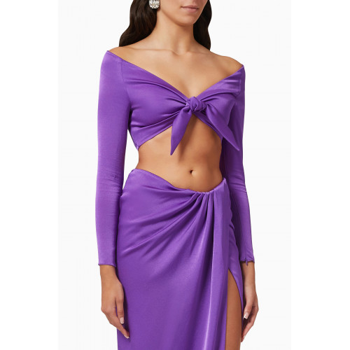 Alex Perry - Ford Bow Crop Top in Satin-crepe