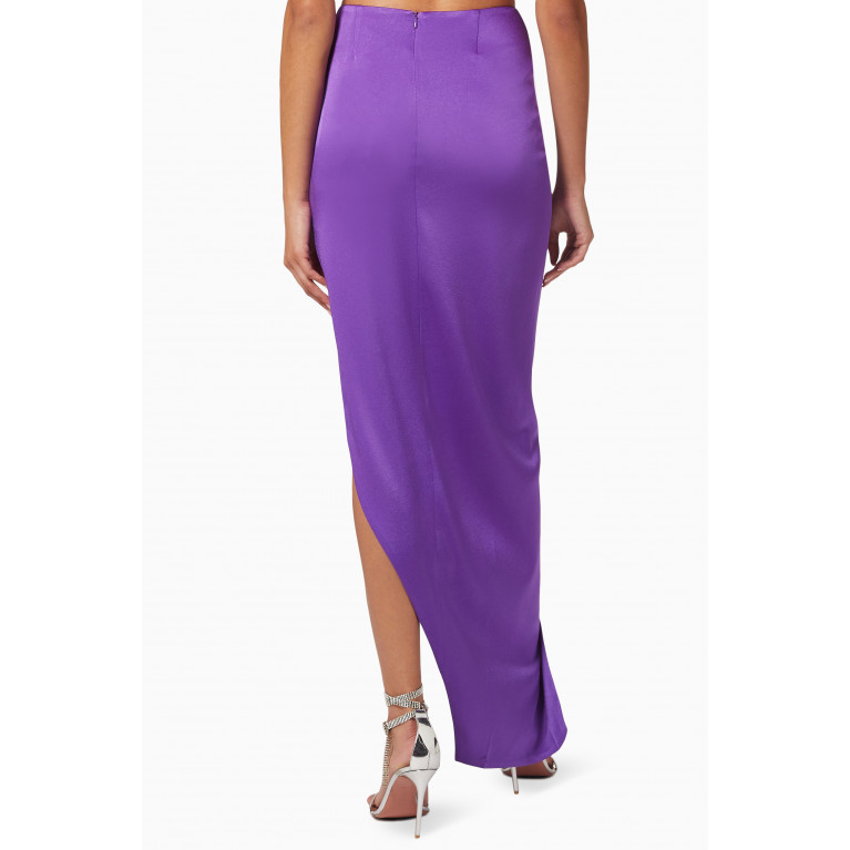 Alex Perry - Ridley Drape Maxi Skirt in Satin Crepe