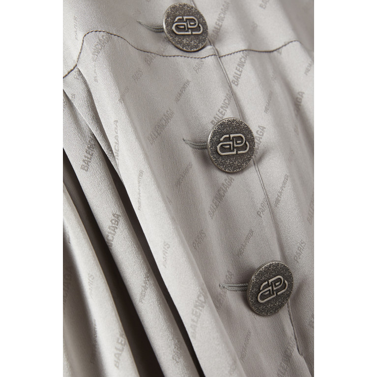 Balenciaga - Oversized Button Dress in Logo Viscose Jacquard