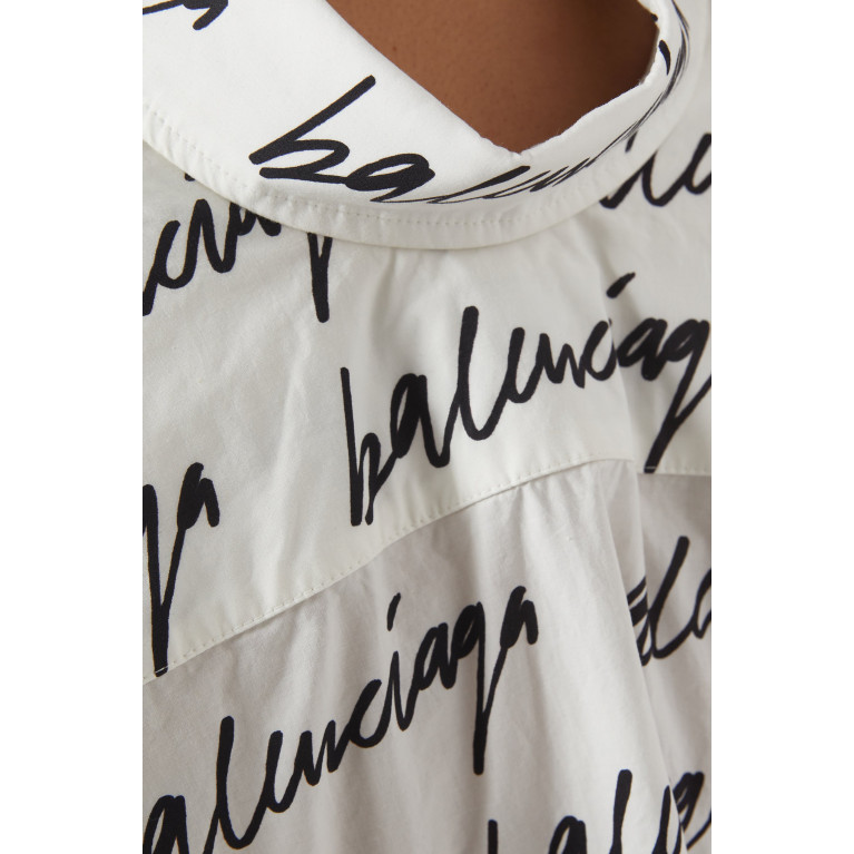 Balenciaga - Rawcut Swing Shirt in Logo Jacquard Cotton Poplin