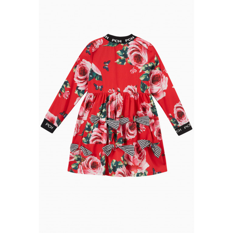 Pan con Chocolate - Garazi Rose-print Dress in Cotton-twill