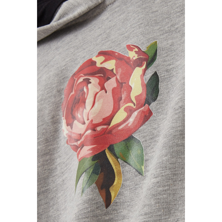 Pan con Chocolate - Genma Rose-printed Hoodie in Cotton