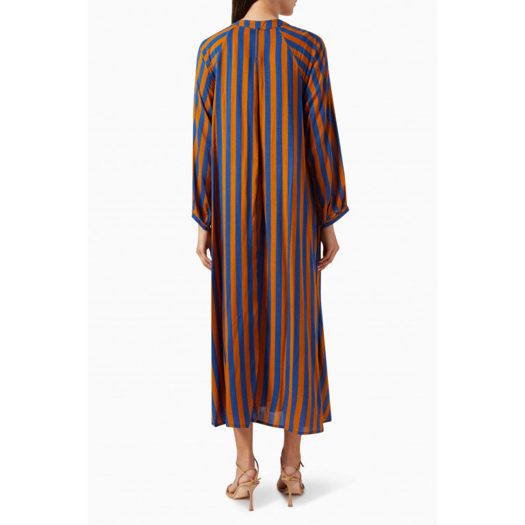 Natalie Martin - Fiore Printed Maxi Dress in Rayon Blue
