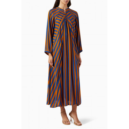 Natalie Martin - Fiore Printed Maxi Dress in Rayon Blue
