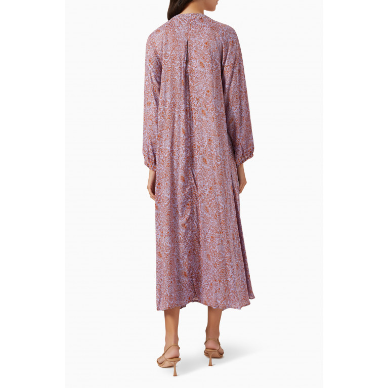 Natalie Martin - Fiore Printed Maxi Dress in Rayon Purple