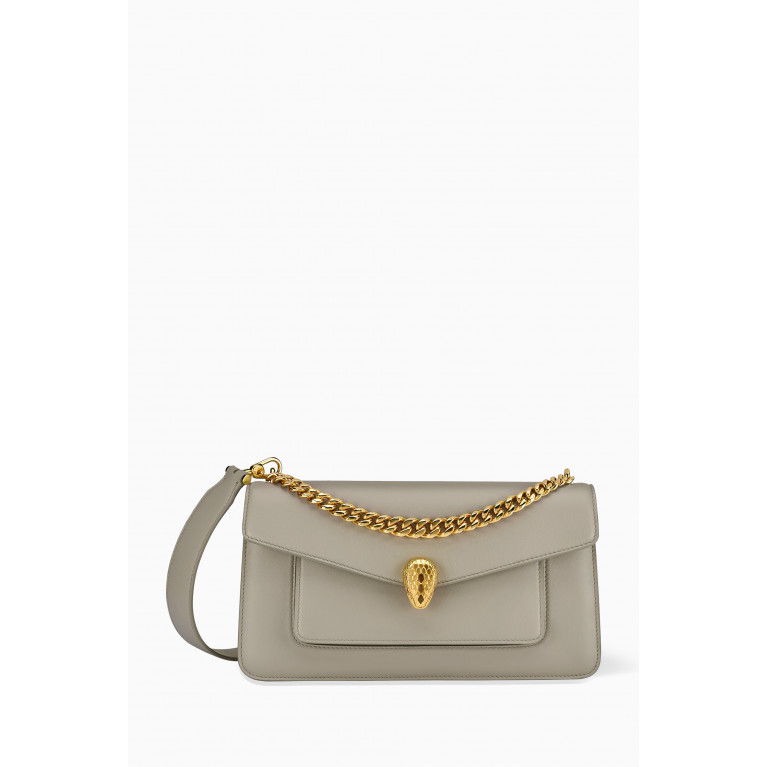 Bvlgari - Maxi Serpenti East-west Chain Shoulder Bag in Leather