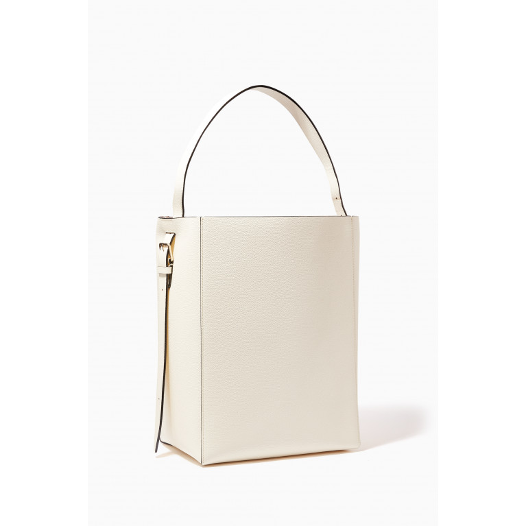 Valextra - Medium Bucket Bag in Calf Leather White