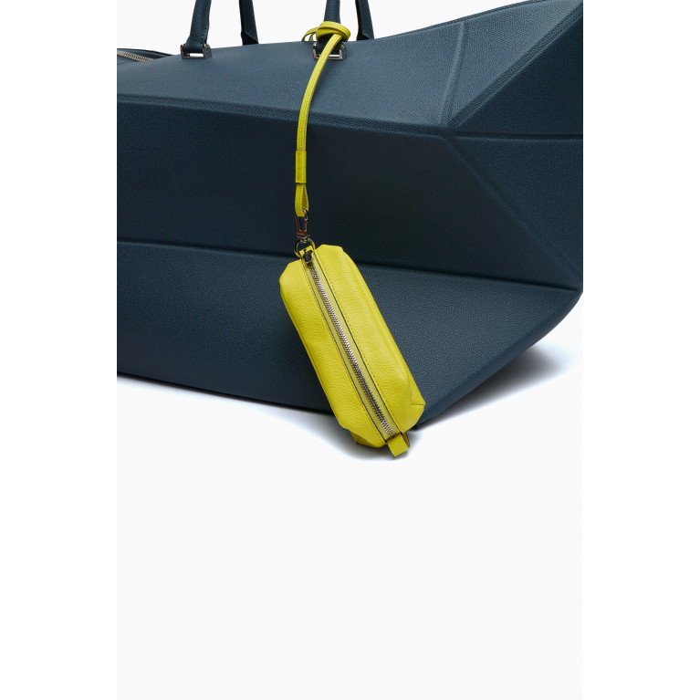 Valextra - Micro Beauty Case in Calf Leather Yellow