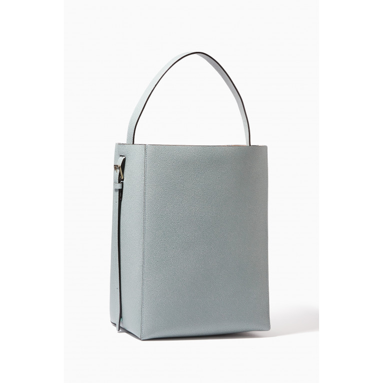 Valextra - Medium Bucket Bag in Calf Leather Blue