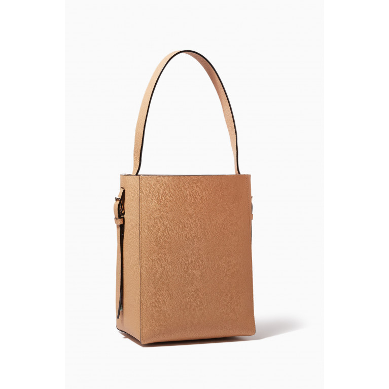 Valextra - Mini Bucket Bag in Calf Leather Neutral