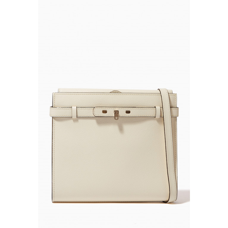 Valextra - B-tracollina Crossbody Bag in Calf Leather White